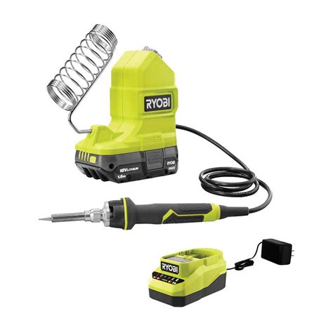 Ryobi soldering iron - Part of the RYOBI ONE+ System: The RYOBI ONE+ 18V Cordless 120-Watt Soldering Iron is part of the RYOBI ONE+ System, which comprises over 260 cordless tools, all powered by the same 18V battery platform. If you're already invested in the ONE+ system, adding this soldering iron to your collection is a smart choice.